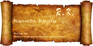 Ruprecht Károly névjegykártya